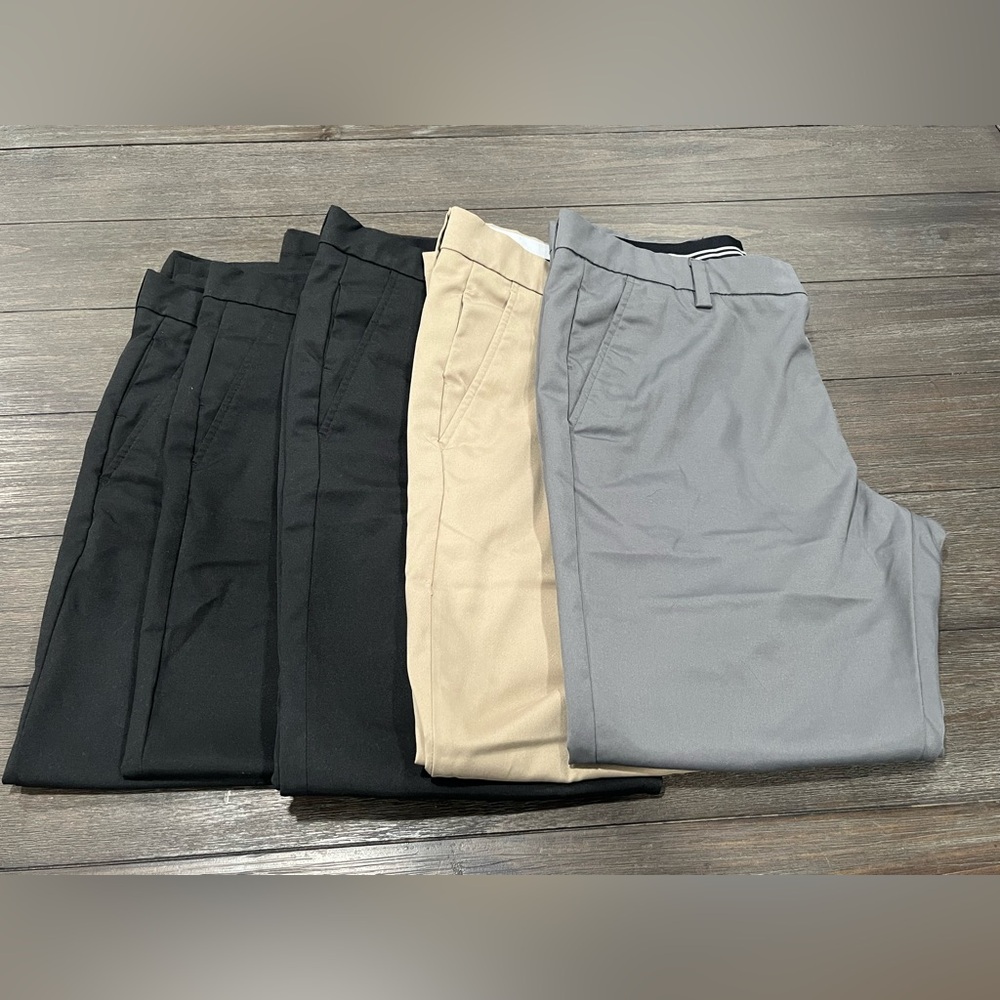 Bundle (5) pair Amazon Essentials slim dress pants size 35/29